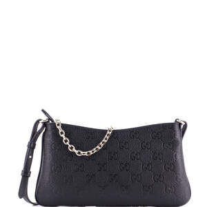 Emblem Chain Shoulder Bag Guccissima #228026G16B